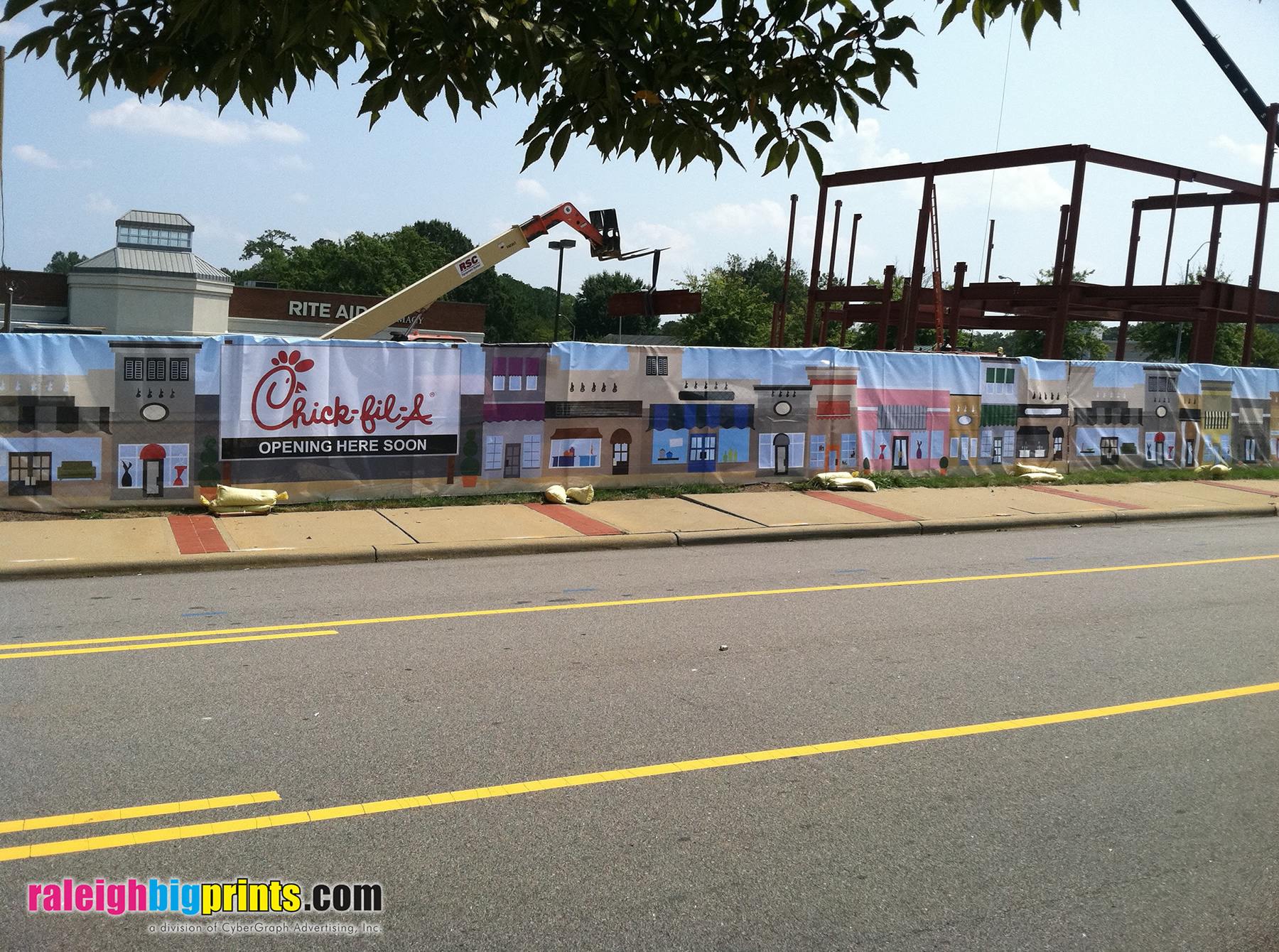 Construction Fence Mesh Banner - Raleigh Big Prints - Cameron Village Chick-fil-A